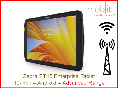 Zebra ET45, 10-pouce, Android, WLAN, 5G, Advanced Range Imager