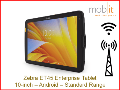 Zebra ET45, 10-pouces, Android, Wi-Fi, 5G, Std. Range Imager