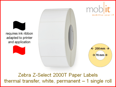 Thermal Transfer Paper Labels - 102 x 203 mm