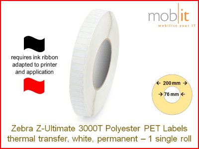 Polyester Etiketten TT weiss - 102 x 152 mm