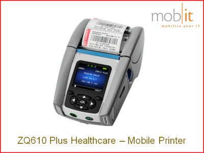 Zebra ZQ610 Plus Healthcare, BT 4.x, Gürtel-Clip