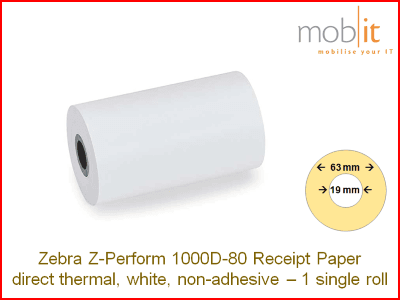 Belegpapier TD - 76,2 mm x 27.5 m, 80 micron