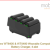 4-Slot Battery Charger for Zebra WT5400 and Zebra WT6400 Wearable Computers.