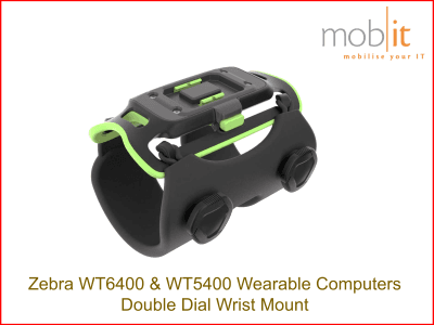 Double Dial Wrist Mount for Zebra WT5400 and Zebra WT6400 Wearable Computers.