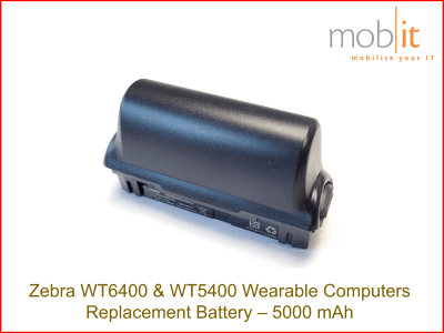 Replacement Battery 5000 mAh for Zebra WT5400 and Zebra WT6400 Wearable Computers.