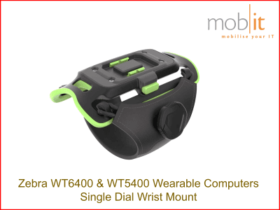 Single Dial Wrist Mount for Zebra WT5400 and Zebra WT6400 Wearable Computers.