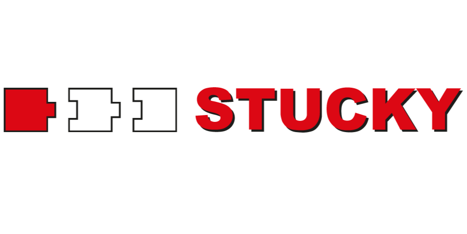 Logo de la marque Stucky, un fabricant suisse de plinthes, de profilés en bois et de plinthes en bois massif pour l'aménagement intérieur et la menuiserie.