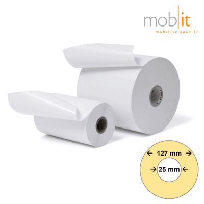 Zebra Zeroliner 4500D Direct Thermal Paper Labels, linerless, white, permanent adhesive, 127 mm roll diameter, 25 mm core