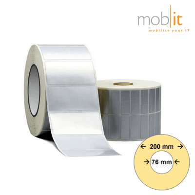 Zebra 3000T Thermal Transfer Synthetic Labels, silver, permanent adhesive, 76 mm core and 200 mm roll diameter