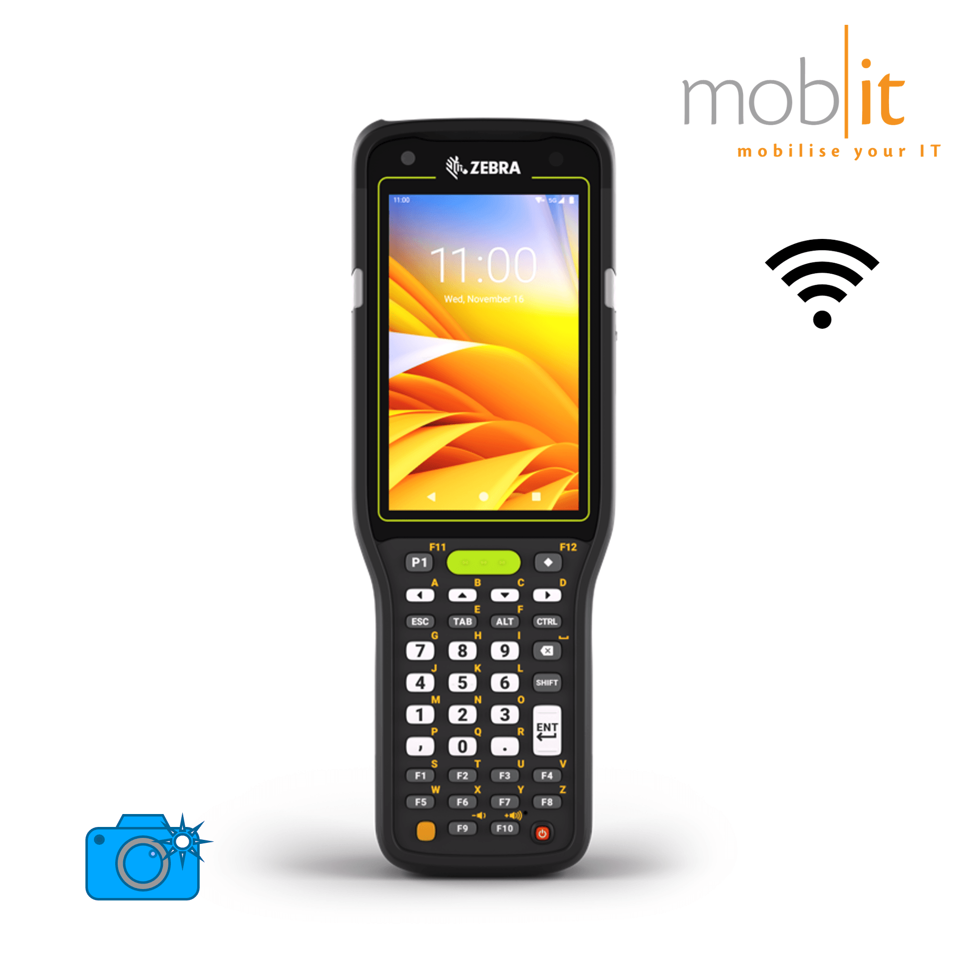 Zebra MC3400 Mobile Computer, Brick (straight-shooter), 38-Key, Barcode Scanner, WLAN, Camera