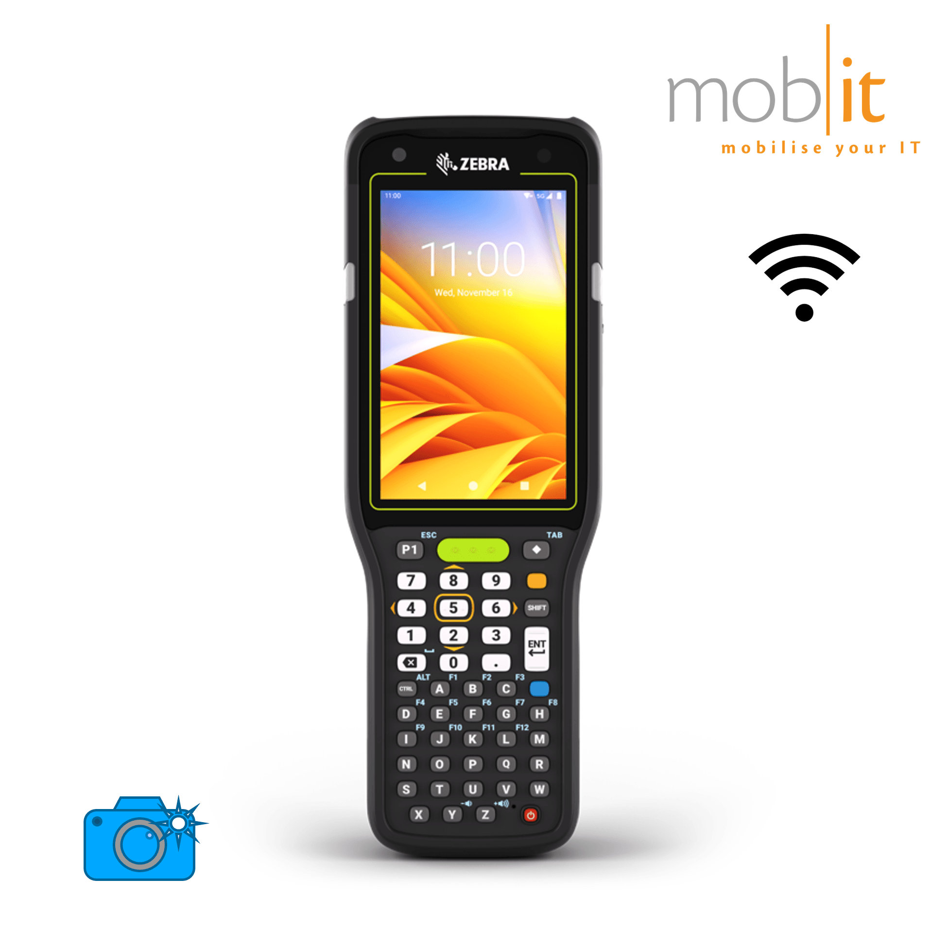 Zebra MC3400 Mobile Computer, Brick (straight-shooter), 47-Key, Barcode Scanner, WLAN, Camera