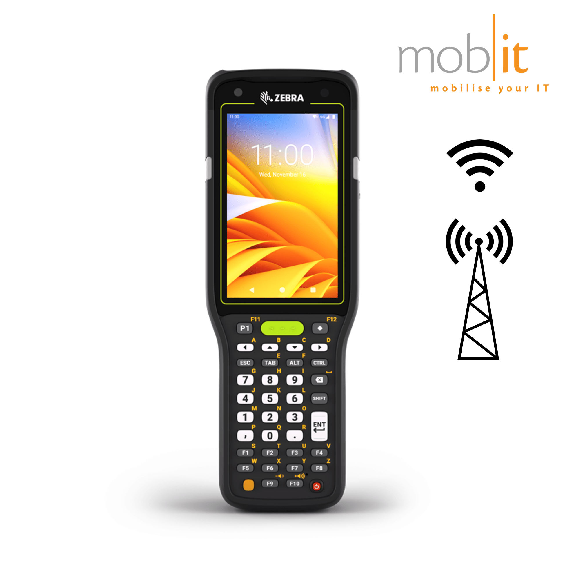 Zebra MC3450 Mobile Computer, Brick (straight-shooter), 38-Key, Barcode Scanner, WLAN, WWAN