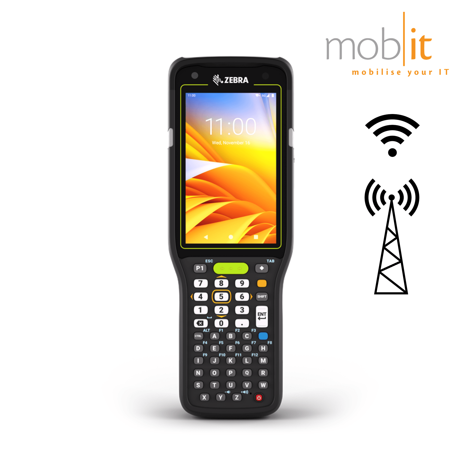 Zebra MC3450 Mobile Computer, Brick (straight-shooter), 47-Key, Barcode Scanner, WLAN, WWAN