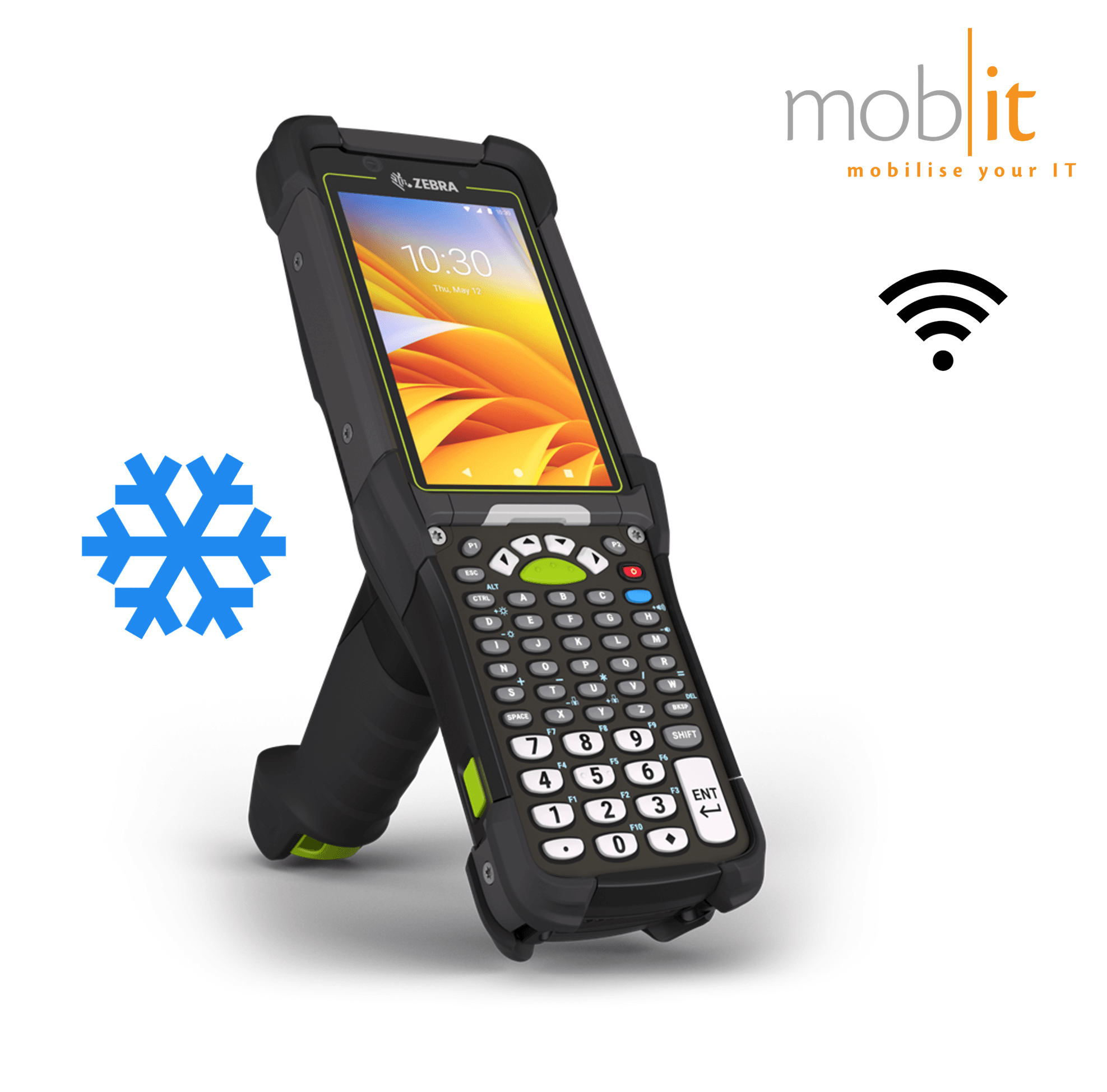 Zebra MC9400 Mobile Computer, Gun, 53-Key, Barcode Scanner, WLAN, Freezer