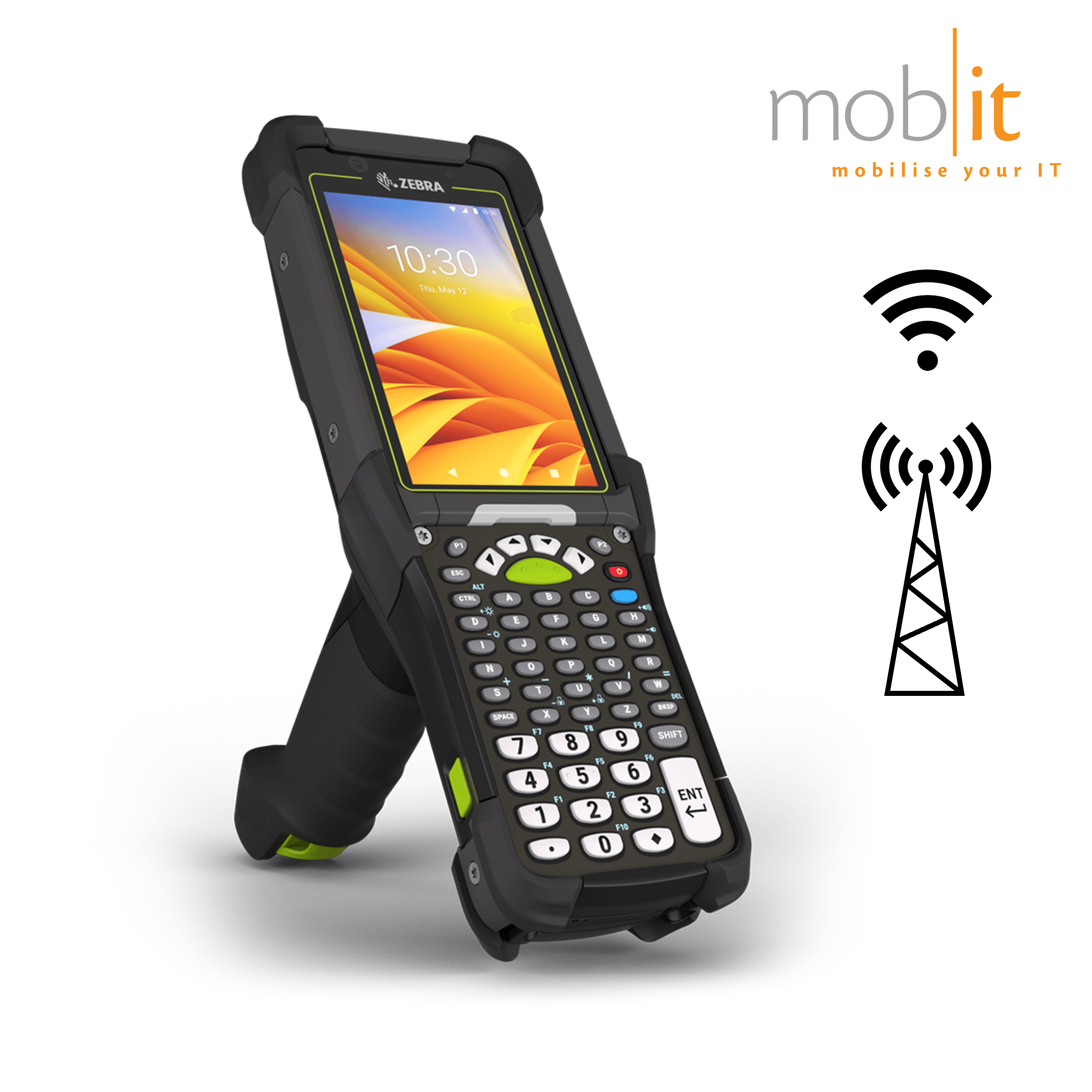 Zebra MC9450 Mobile Computer, Gun, 53-Key, Barcode Scanner, WLAN, WWAN