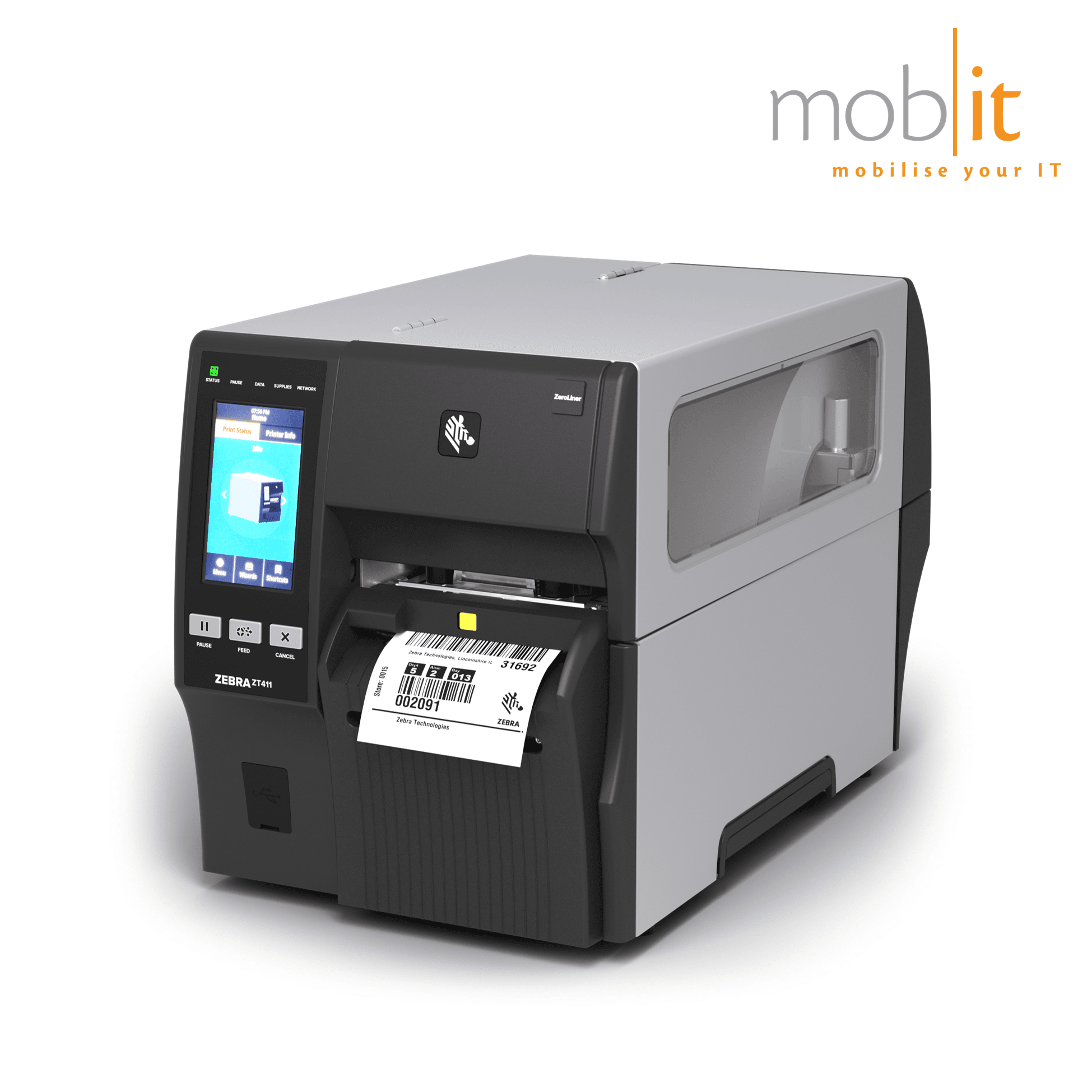 Zebra ZT411 Industrial Label Printer, 4-inch print width, for linerless labels