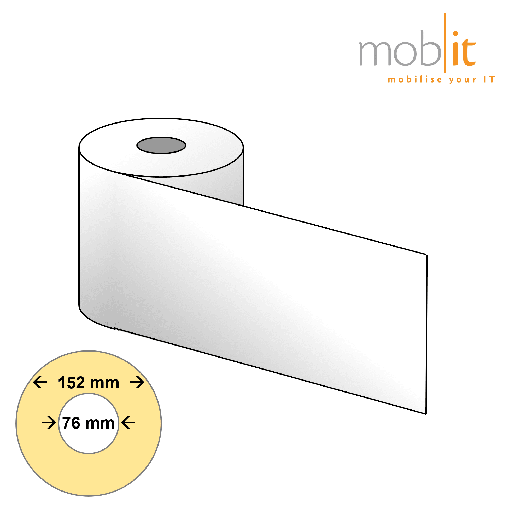 Epson Inkjet Labels, white, permanent adhesive, 76 mm core and 152 mm roll diameter, continuous roll
