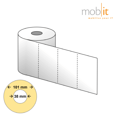 Epson Inkjet Ticket, white, permanent adhesive, 38 mm core and 101 mm roll diameter, continuous roll