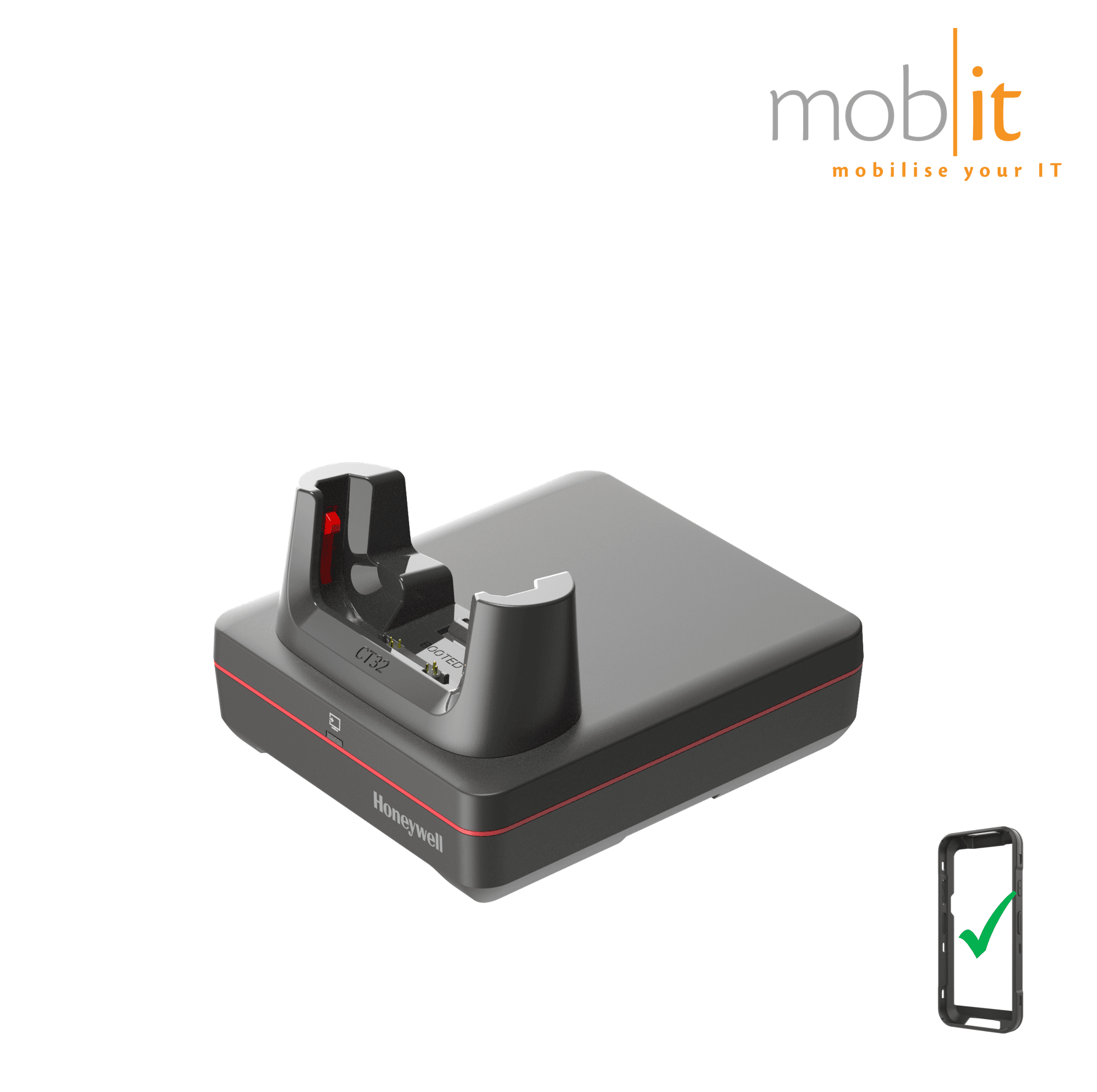 1-Slot Charge Cradle for booted Honeywell CT32 Mobile Computer