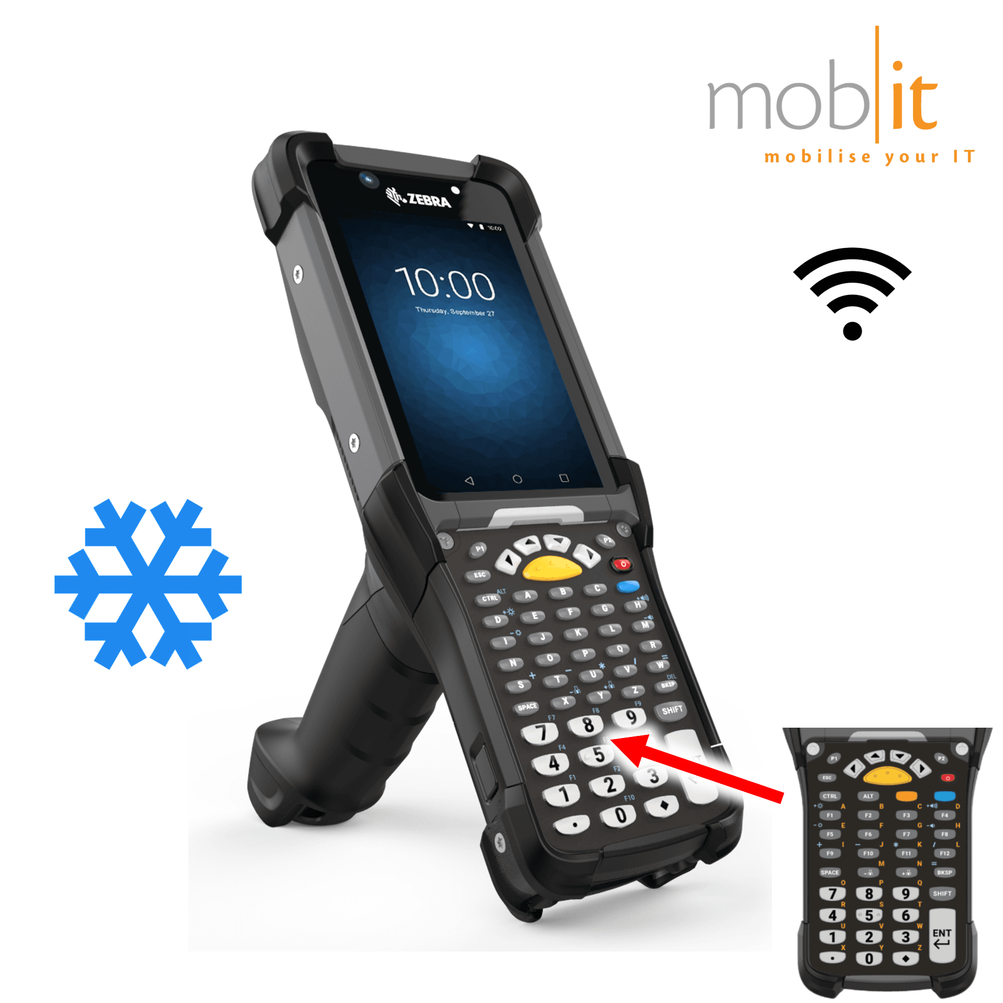 Zebra MC9300 Mobile Computer, Barcode Scanner, WLAN, 43-Keys, Freezer Environment