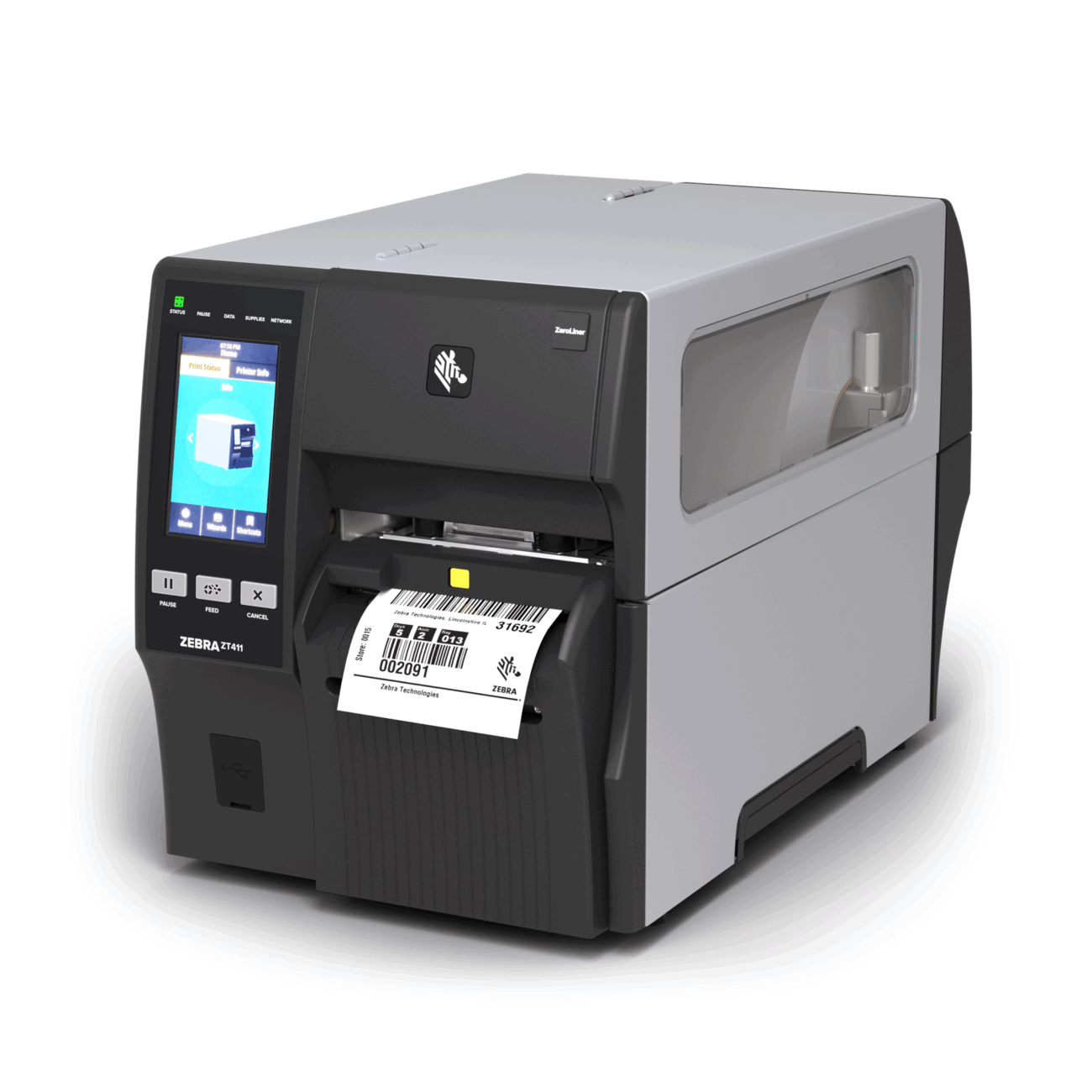 Imprimante thermique directe Zebra ZT411 pour l'impression précise d'étiquettes linerless dans l'industrie, la logistique et la production