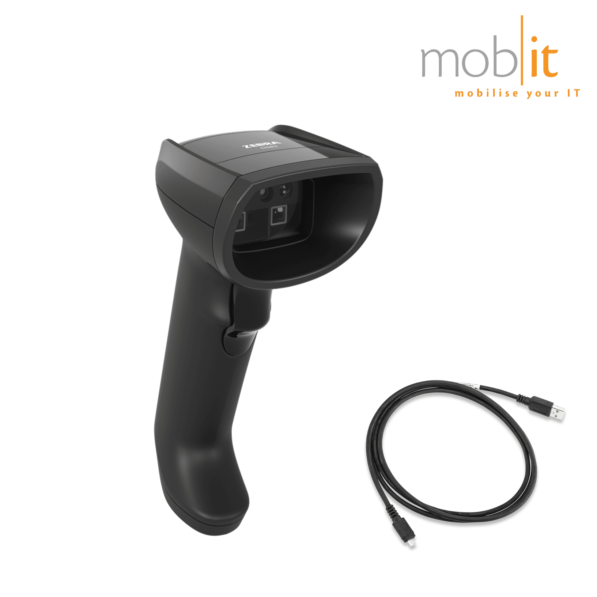 Zebra DS8208 Handheld Barcode Scanner, corded, in black