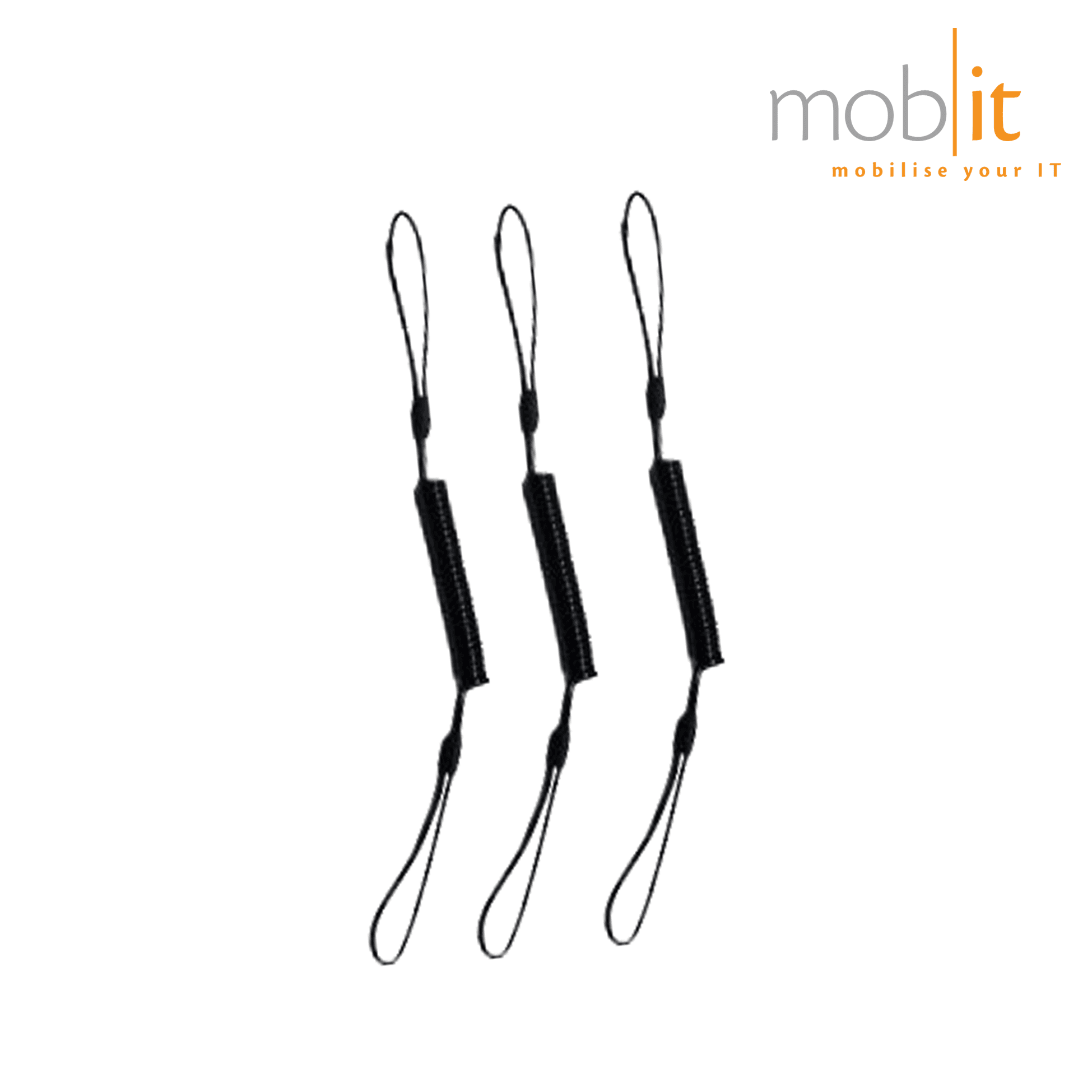 Zebra Coiled Tether for Plastic or Fiber Tipped Passive Stylus, set of 3 pieces.