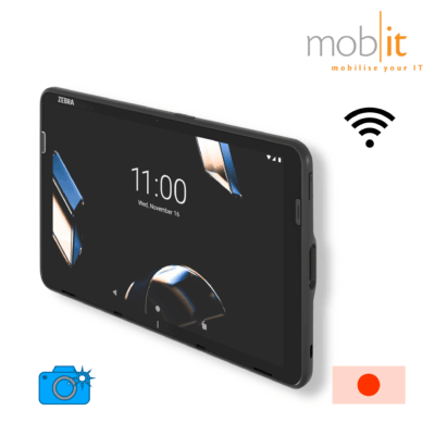 Zebra ET401 Enterprise Tablet with barcode scanner, 10-inch screen, WLAN (WiFi 7) and camera.