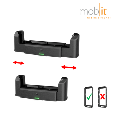 Adjustable 1-Slot Charge Cradle for Zebra ET401 Enterprise Tablets with 10-inch or 8-inch screen.