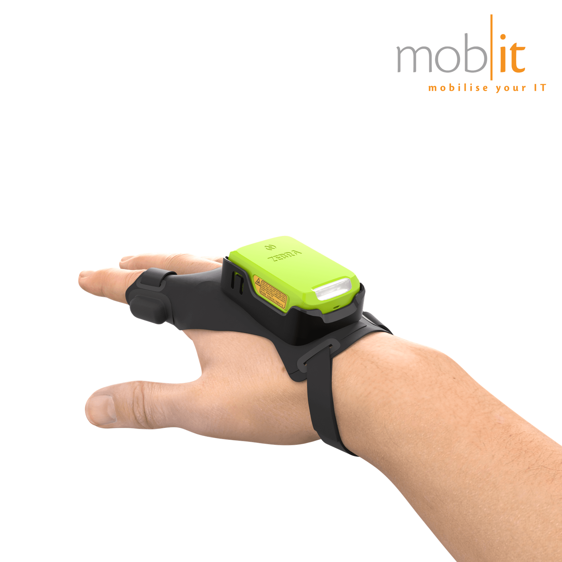 Zebra RS2100 Wearable Scanner - back view on hand