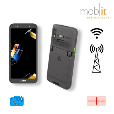 Zebra TC501 Mobile Terminal with WLAN, WWAN and Barcode Scanner (SR560), front and back view