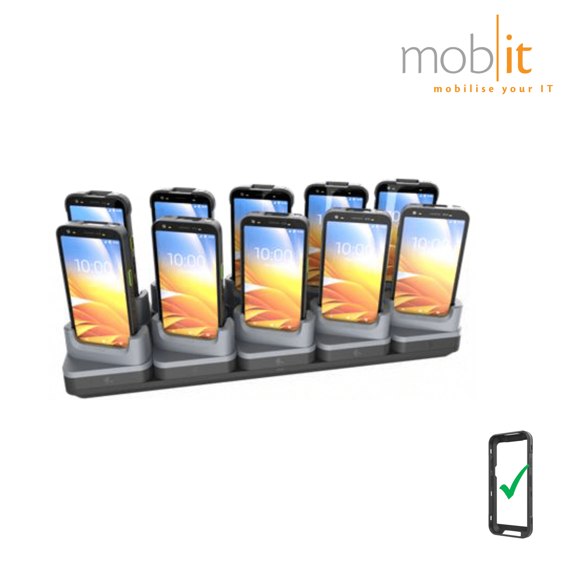 10-slot Charge-Only Cradle for Zebra TC501 Mobile Terminals with exoskeleton