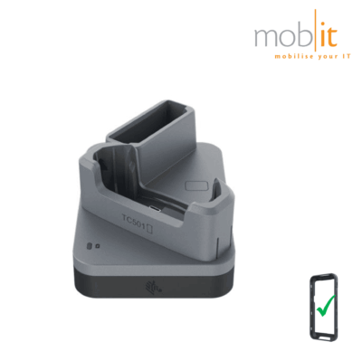 1-slot Charge-Only Cradle for Zebra TC501 Mobile Terminal with exoskeleton and battery