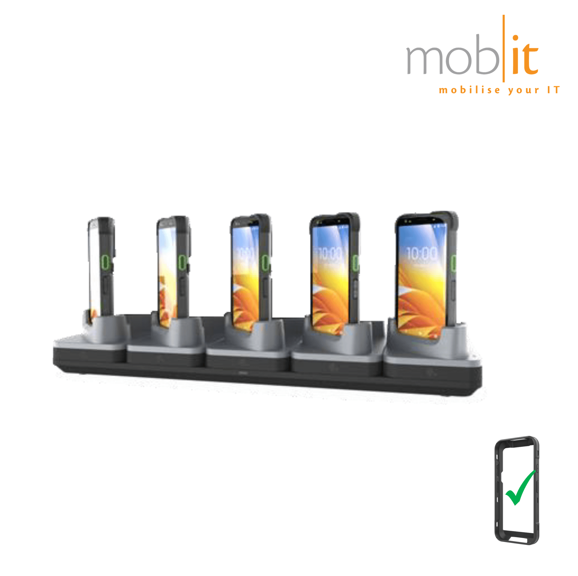 5-slot Charge-Only Cradle for Zebra TC501 Mobile Terminals with exoskeleton