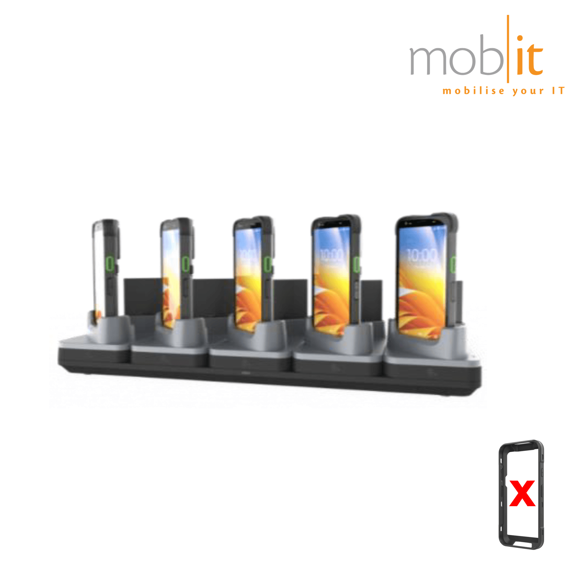 5-slot Charge-Only Cradle for Zebra TC501 Mobile Terminals without exoskeleton and batteries