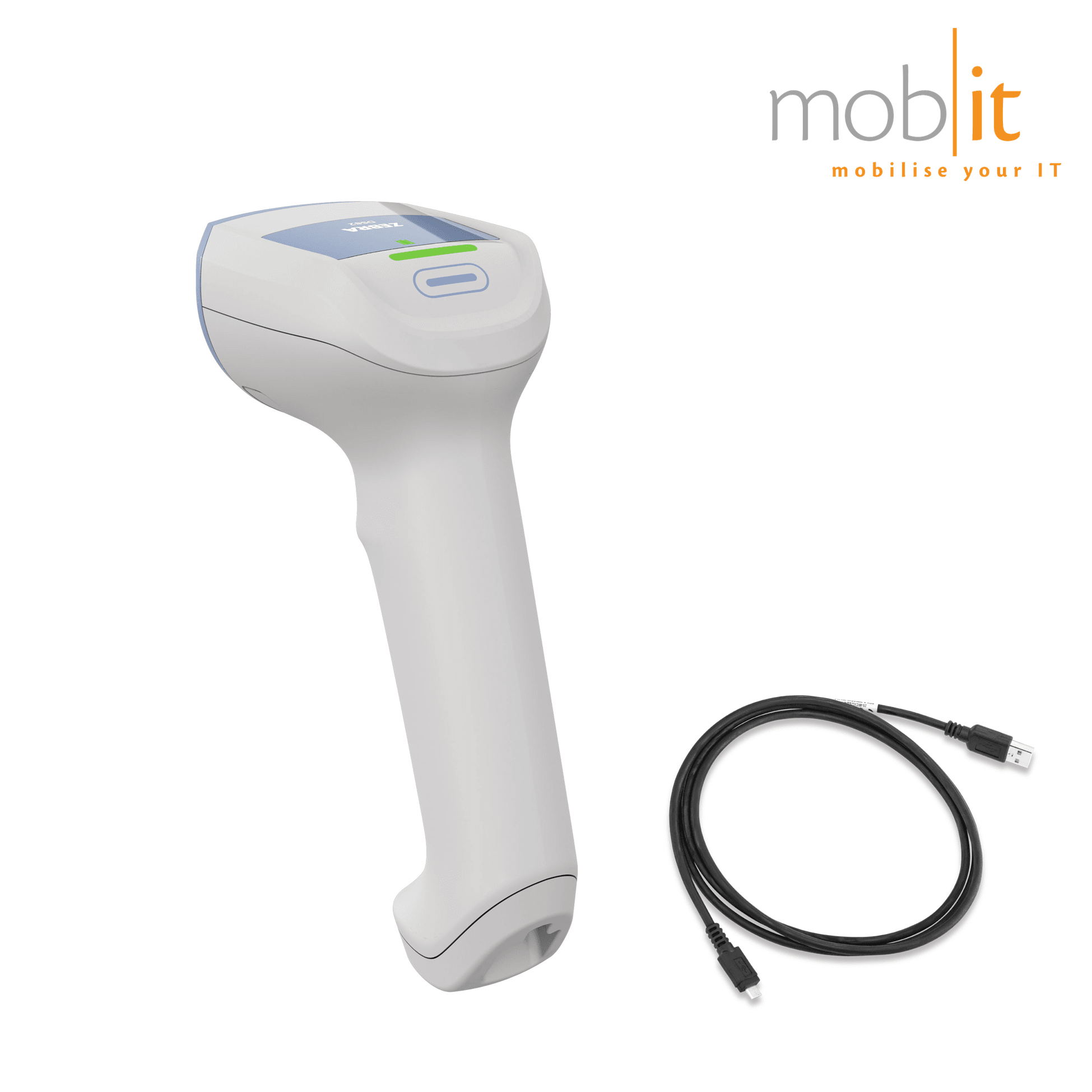 Zebra DS8208 Handheld Barcode Scanner (Healthcare), corded, in white