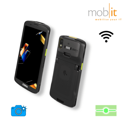 Zebra TC201 Mobile Terminal with WLAN and Barcode Scanner (AC670), front and back view