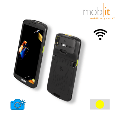 Zebra TC201 Mobile Terminal with WLAN and Barcode Scanner (SR500), front and back view