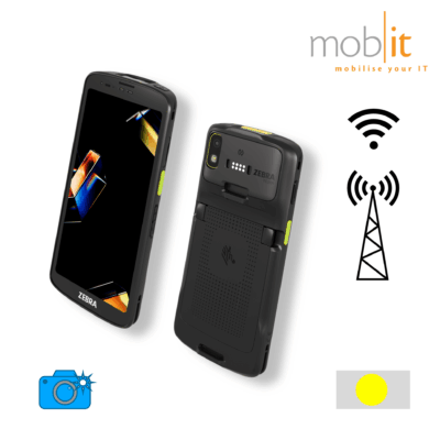 Zebra TC201 Mobile Terminal with WLAN, WWAN and Barcode Scanner (SR500), front and back view