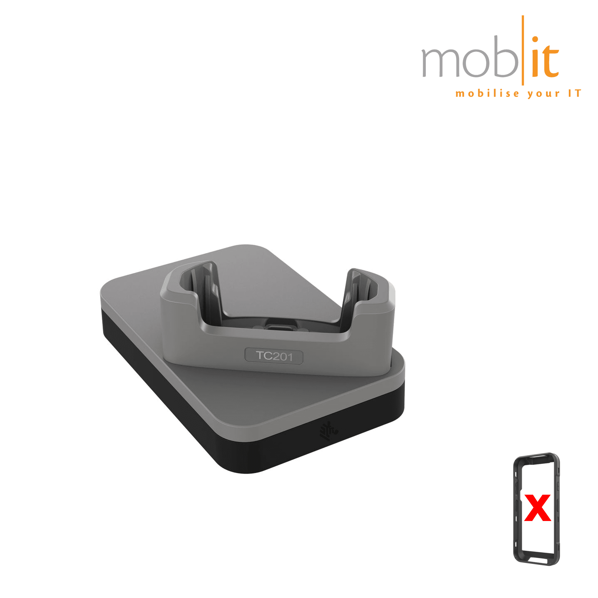 1-slot Charge Cradle for Zebra TC201 Mobile Terminal without protective boot