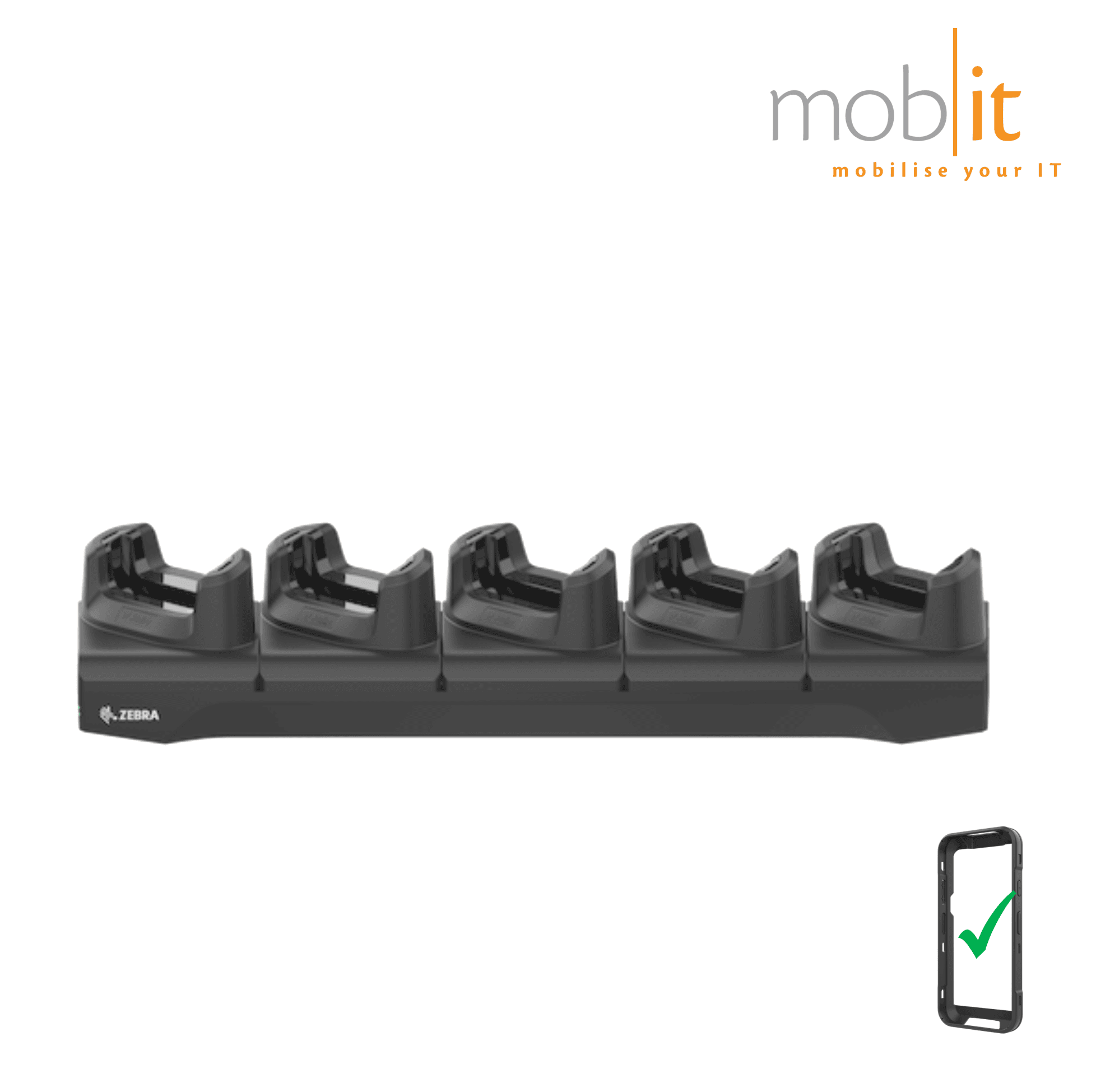 5-slot Charge Cradle for Zebra TC201 Mobile Terminals with protective boot