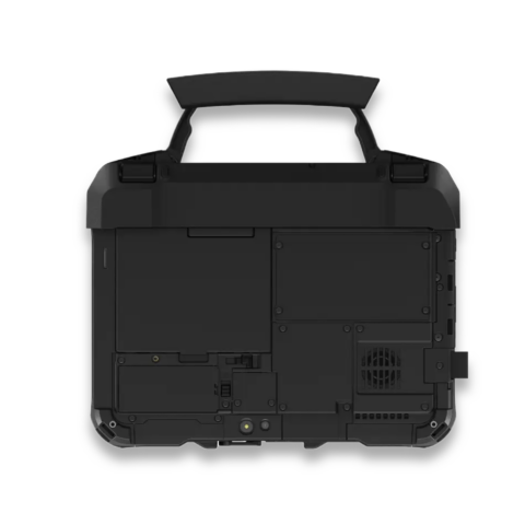 Rückansicht des robusten Tablets Panasonic Toughbook FZ-G3 mit montiertem ErgoGrip-Tragegriff